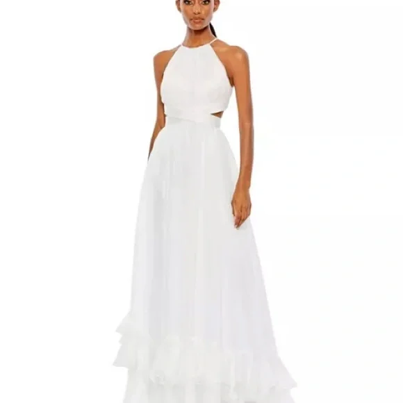 Elegant White Halter Dress - Picture 4 of 4